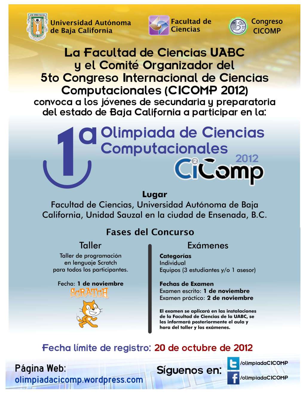 1a Olimpiada de Ciencias Computacionales CICOMP&nbsp;2012